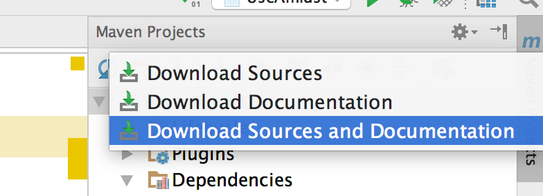 Downloading JavaDoc and source code